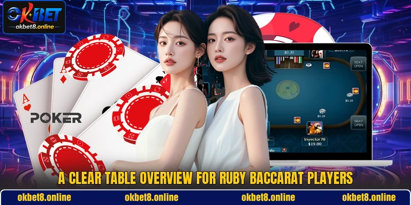 A clear table overview for Ruby Baccarat players A clear table overview for Ruby Baccarat players