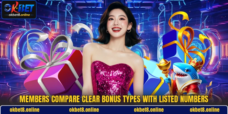 Members compare clear bonus types with listed numbers