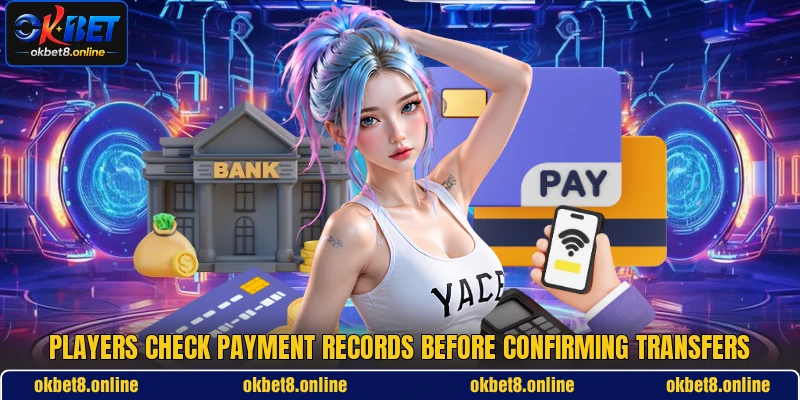 Players check payment records before confirming transfers