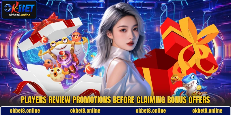 Players review promotions before claiming bonus offers
