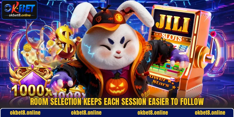 Room selection keeps each session easier to follow