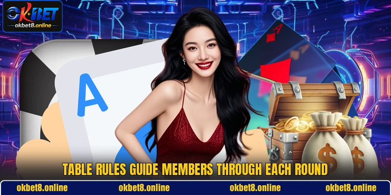 Table rules guide members through each round Table rules guide members through each round
